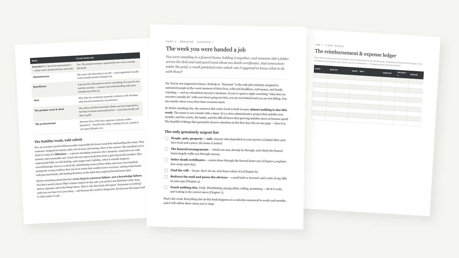 Inside the guide: the timeline chapters, the DON'T list, and the binder system